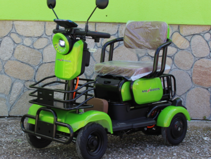 Мини триместна електрическа четириколка MaxMotors A9, 1500W, 48V/20Ah GREEN