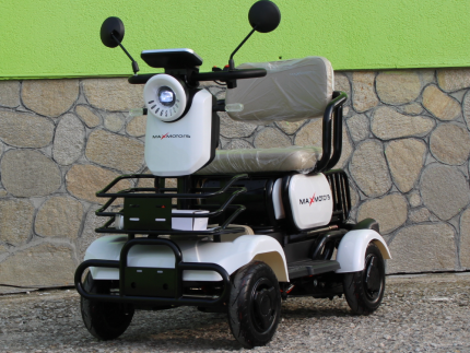 Мини триместна електрическа четириколка MaxMotors A9 WHITE, 1500W, 48V/20Ah